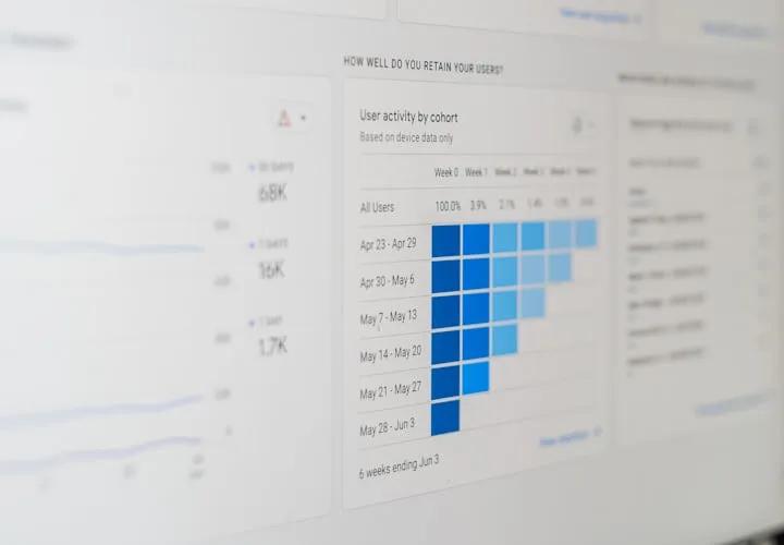 Spreadsheet of operational data on a computer screen, part of the systems layer a business runs on